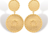 Aretes con 2 círculos y medallón precolombino